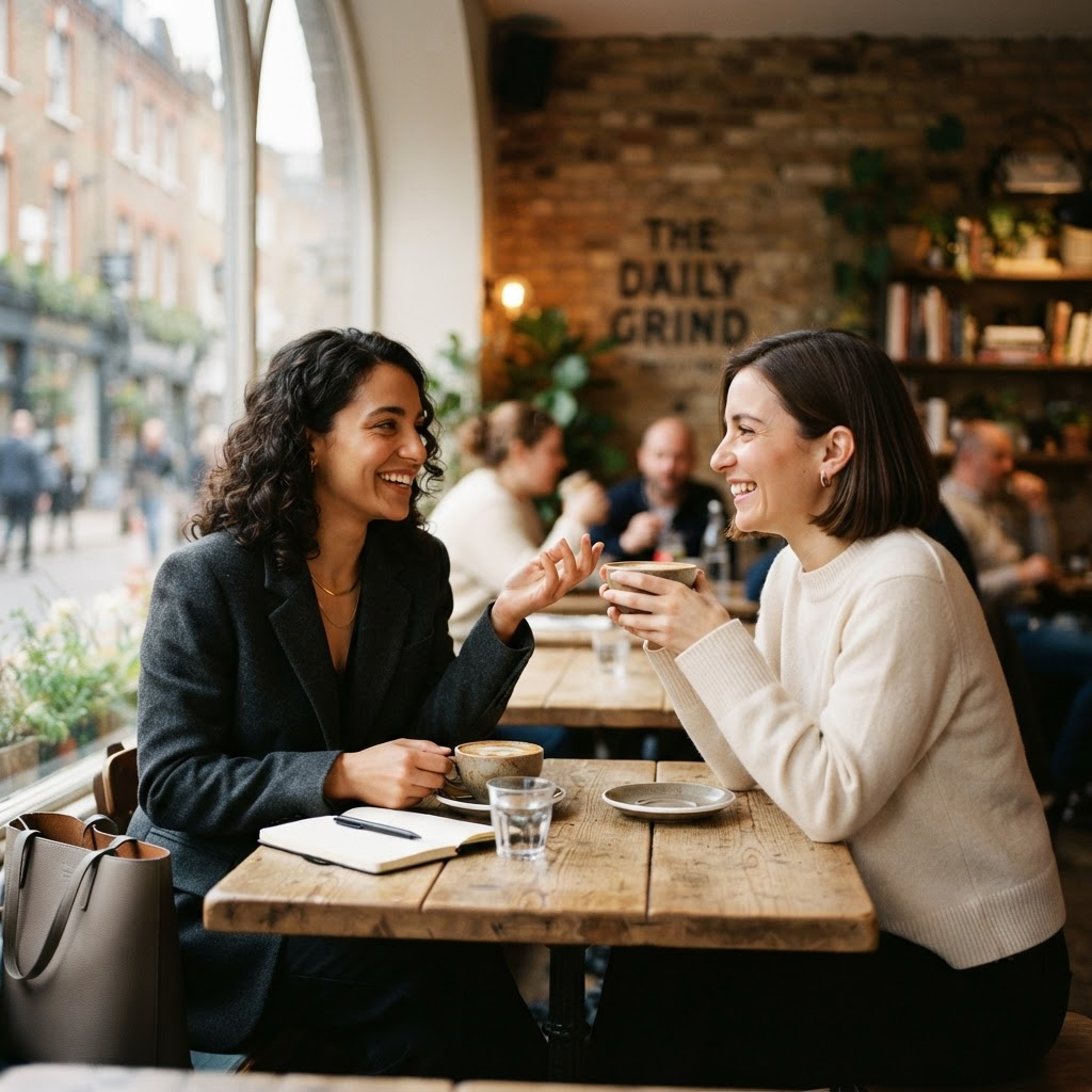 Two members meeting one-to-one over coffee